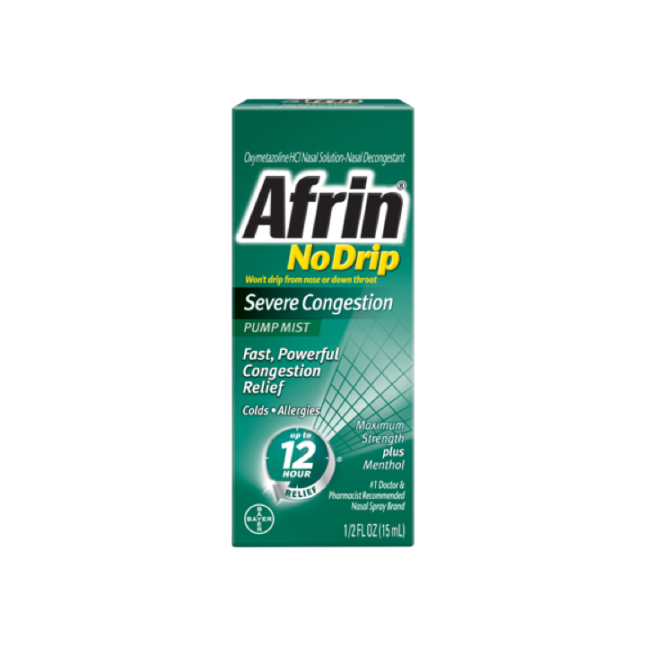 Afrin No Drip Severe Congestion Nasal Spray Afrin Pump Mist